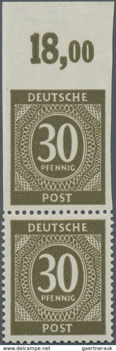 Alliierte Besetzung - Gemeinschaftsausgaben: 1946, Freimarken: Ziffern 30 Pf, Senkrechtes Paar Vom O - Altri & Non Classificati