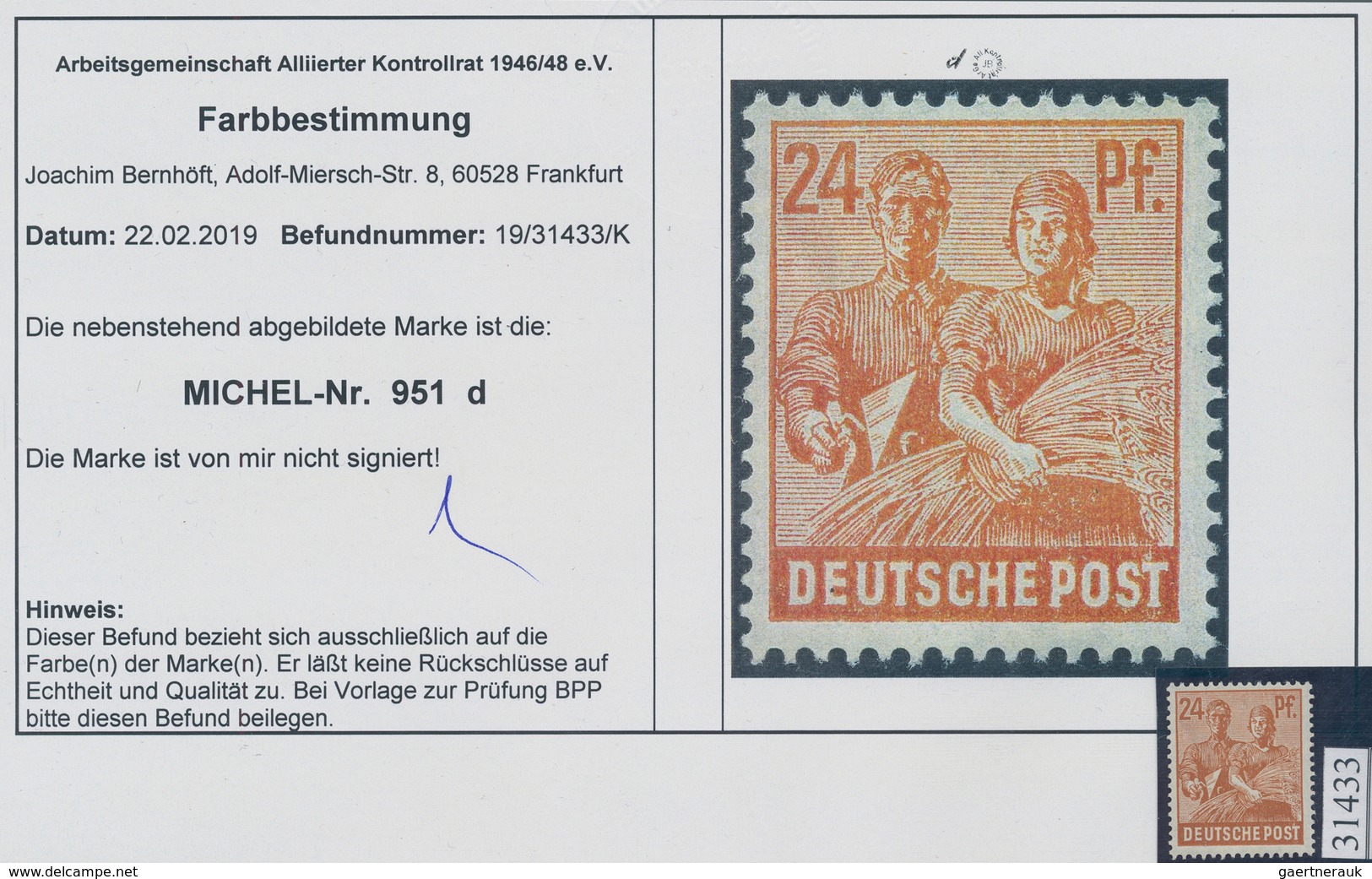 Alliierte Besetzung - Gemeinschaftsausgaben: 1947, Freimarken Arbeiterserie 24 Pf Lebaftbraunorange - Altri & Non Classificati