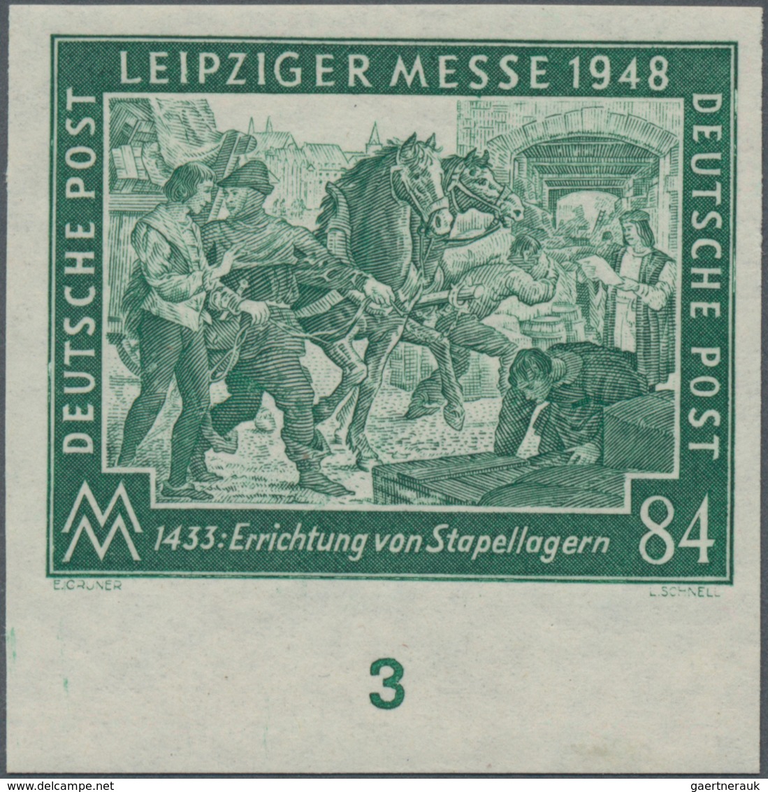 Alliierte Besetzung - Gemeinschaftsausgaben: 1948, Sonderausgabe Leipziger Messe, 84 Pf Grün, UNGEZÄ - Andere & Zonder Classificatie