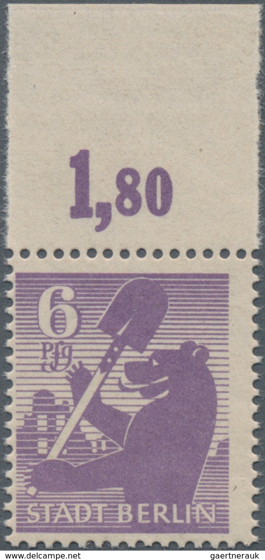 Sowjetische Zone - Berlin Und Brandenburg: 1945, Freimarke Bär 6 Pf In Der Seltenen Farbe Mittelbläu - Andere & Zonder Classificatie