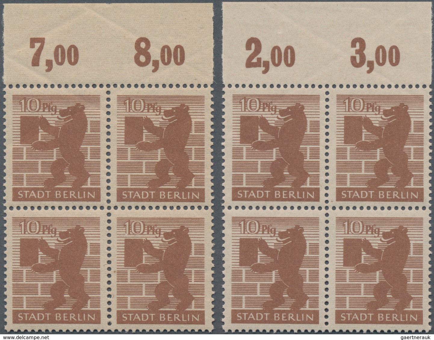 Sowjetische Zone - Berlin Und Brandenburg: 1945, 10 Pf Berliner Bär, Hellsiena, Postfrisch Auf Graur - Altri & Non Classificati