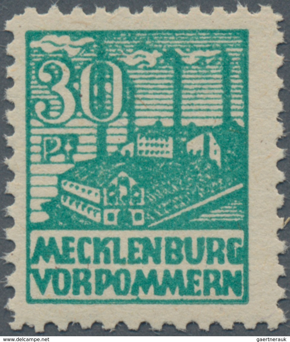 Sowjetische Zone - Mecklenburg-Vorpommern: 1946, Abschiedsserie 30 Pf. Schwärzlichbläulichgrün, Post - Andere & Zonder Classificatie