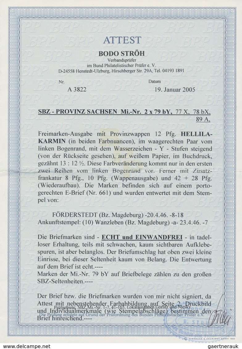 Sowjetische Zone - Provinz Sachsen: 1946, 12 Pf Hellilakarmin Im Waager. Paar (in Beiden Farbnuancen - Andere & Zonder Classificatie