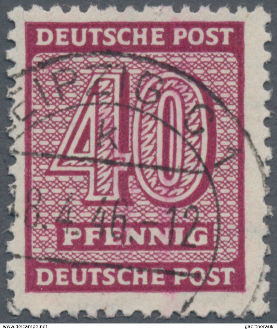 Sowjetische Zone - West-Sachsen: 1946, 40 Pf Dunkelmagenta Mit Wz. X Auf Weißem Papier Mit Feiner Ne - Altri & Non Classificati