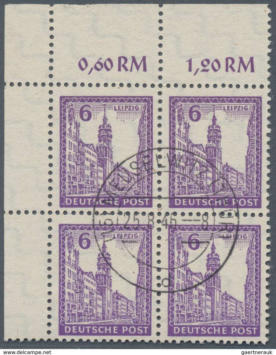 Sowjetische Zone - West-Sachsen: 1946, Abschiedsausgabe 6 Pf Im Viererblock Aus Der Linken Oberen Bo - Andere & Zonder Classificatie