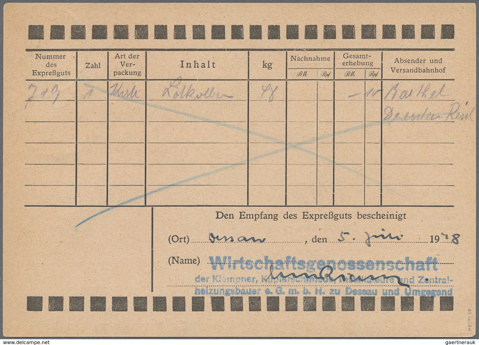 Sowjetische Zone - Bezirkshandstempel - IV - Bez. 20 (Halle): DESSAU 1: 10 Pf Arbeiter Mit Aufdruck - Andere & Zonder Classificatie