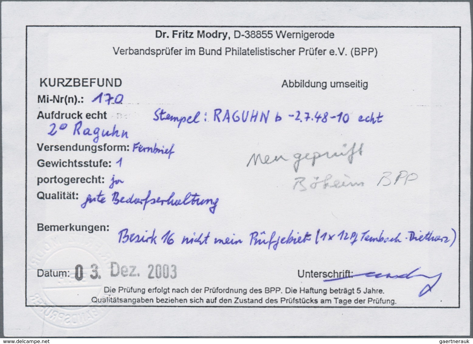 Sowjetische Zone - Bezirkshandstempel - VI - Bez. 29/2° (Magdeburg): RAGUHN: 12 Pf Arbeiter Mit Aufd - Sonstige & Ohne Zuordnung