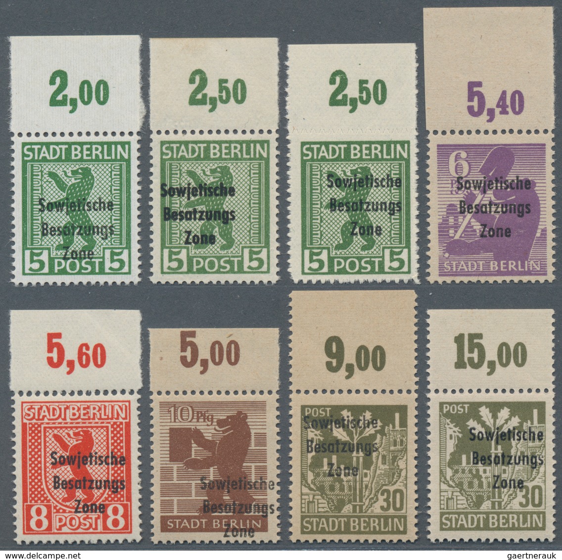 Sowjetische Zone - Allgemeine Ausgaben: 1948, Freimarken Berlin Und Brandenburg 5 Wertstufen Einheit - Otros & Sin Clasificación