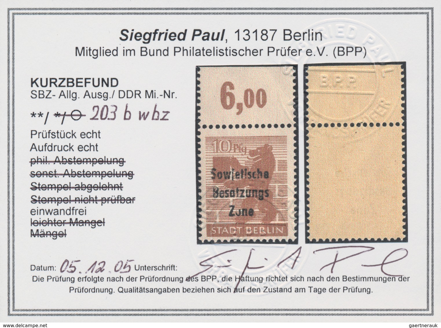 Sowjetische Zone - Allgemeine Ausgaben: 1948, Freimarke 10 Pfg. (orange)braun Vom Bogenoberrand, Pos - Andere & Zonder Classificatie