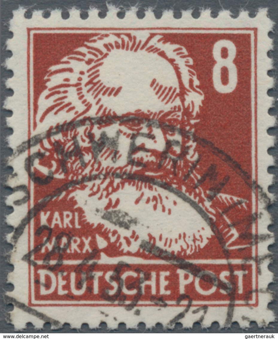 DDR: 1952/1953, 8 Pfg. "Köpfe II" Auf Gewöhnlichem Papier Mit Wasserzeichen DDR Posthorn Senkrecht I - Covers & Documents