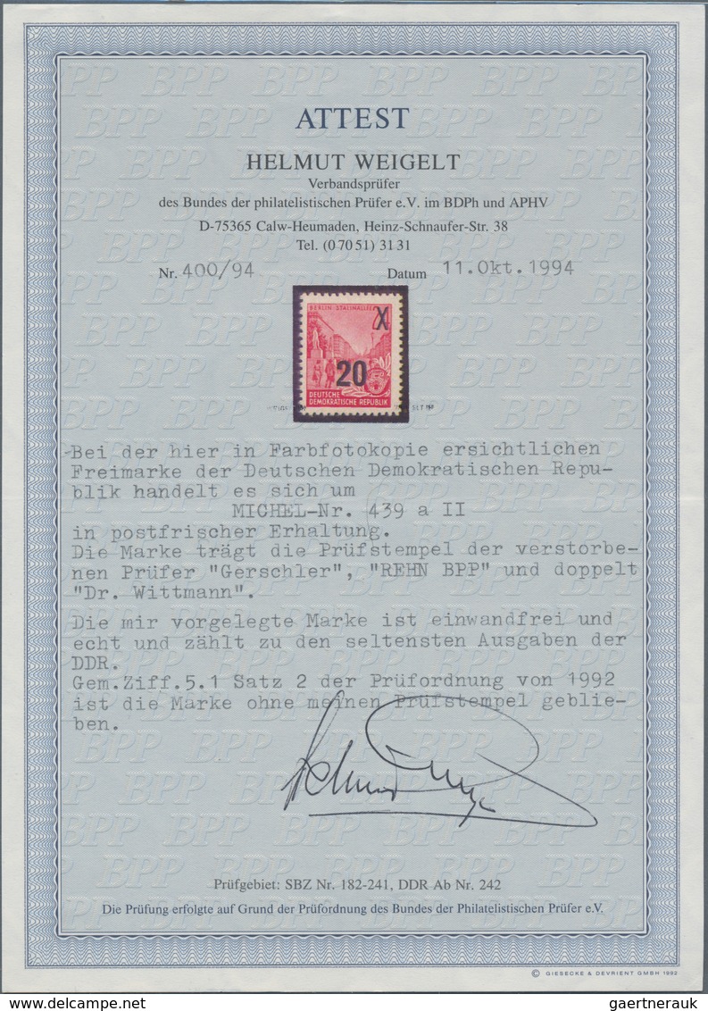 DDR: 1954, 20 A. 24 Pfg., Urmarke In Offsetdruck, Kabinettstück Der Seltenen Marke, "echt Und Einwan - Storia Postale