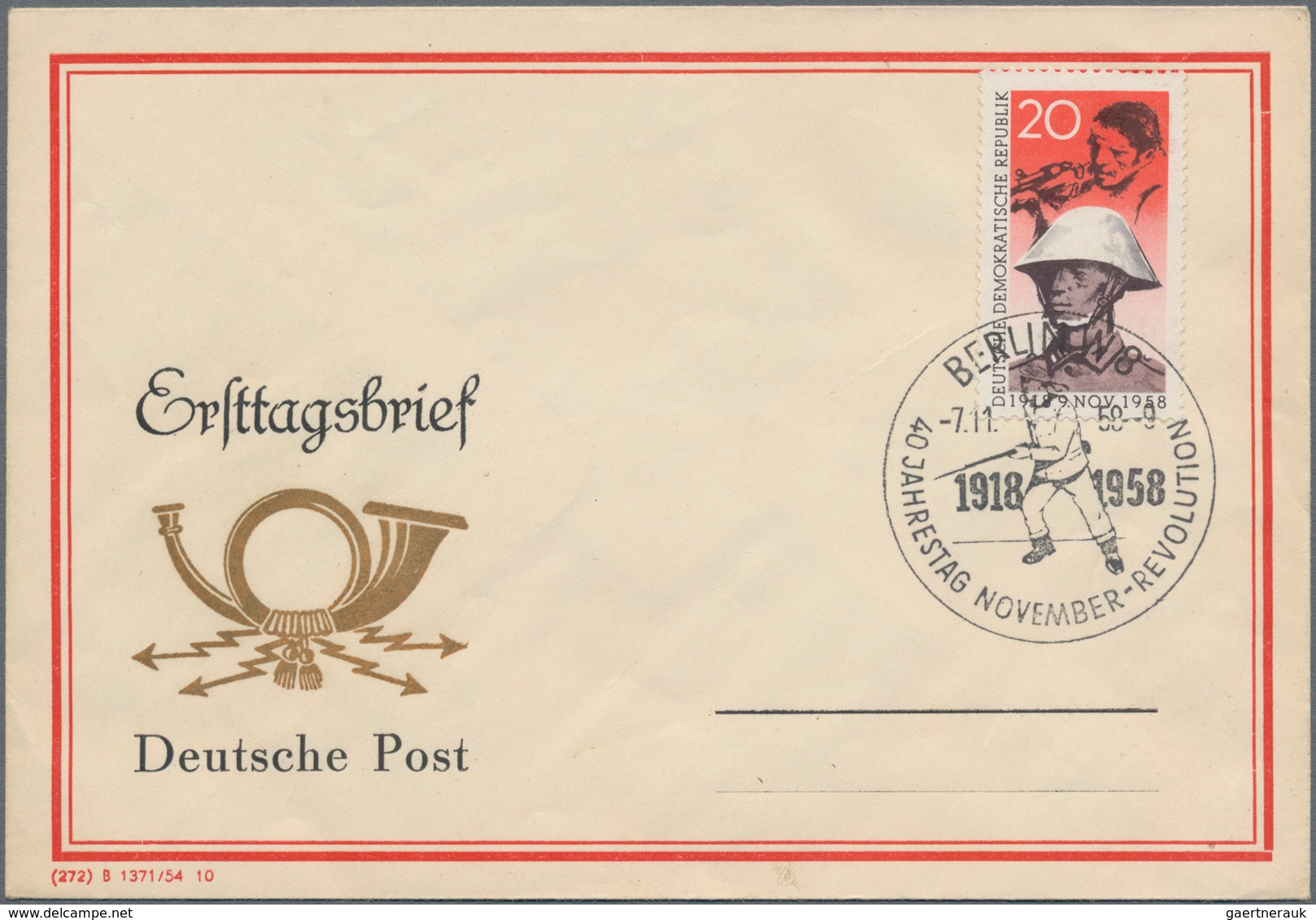 DDR: 1958, 20 Pfg. Novemberrevolution, 30 Briefe, Meist Mit Stempel 7.11.58 Vor 14.00 Uhr, Jedoch Au - Storia Postale