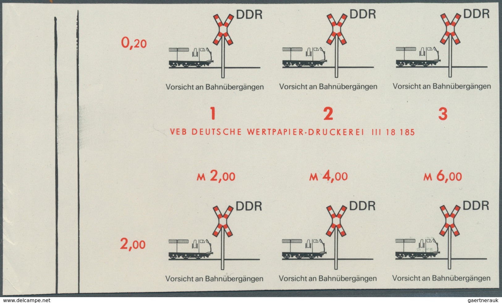 DDR: 1969, Sicherheit Im Straßenverkehr 20 Pf. 'Vorsicht An Bahnübergängen' In 7 Verschiedenen Ungez - Brieven En Documenten