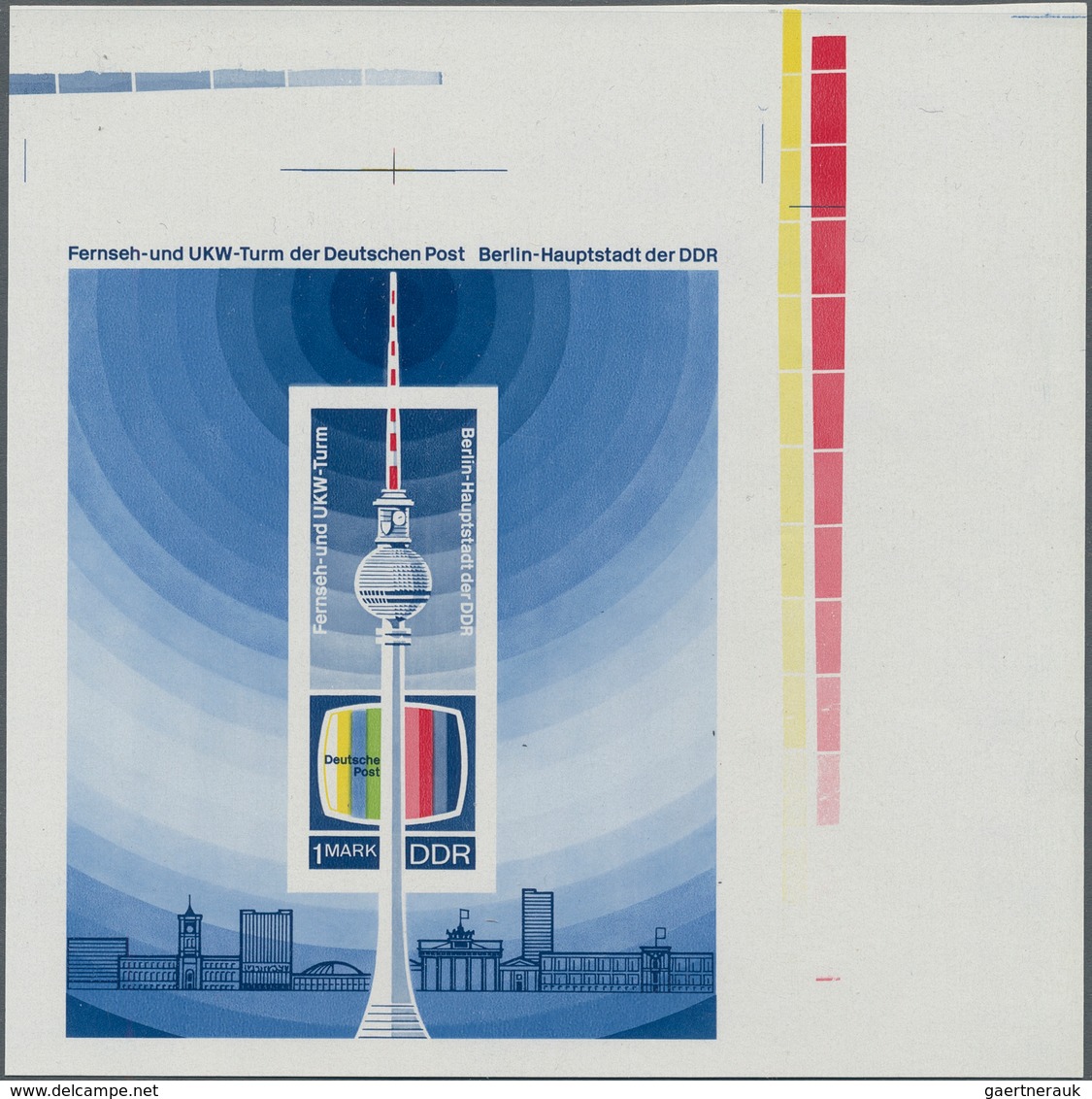 DDR: 1969, Blockausgabe 1 M. Fernseh- Und UKW-Turm, 5 Verschiedene Phasendrucke In Übergröße (14x14 - Brieven En Documenten