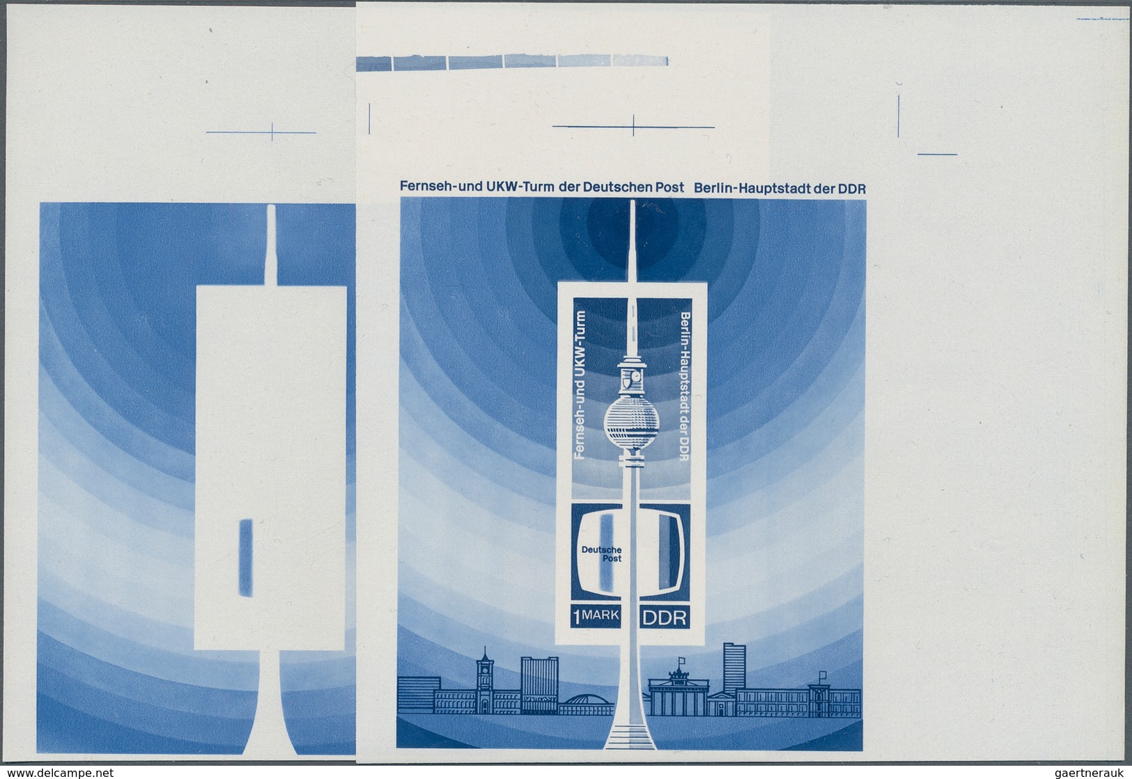 DDR: 1969, Blockausgabe 1 M. Fernseh- Und UKW-Turm, 5 Verschiedene Phasendrucke In Übergröße (14x14 - Storia Postale