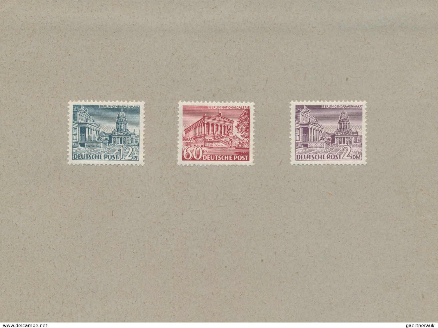 Berlin: 1949 Berliner Bauten 20 Werte Auf 4 Vorlagekartons 20, 30, 40, 50 Pfg. In Anderen Farben Wie - Storia Postale