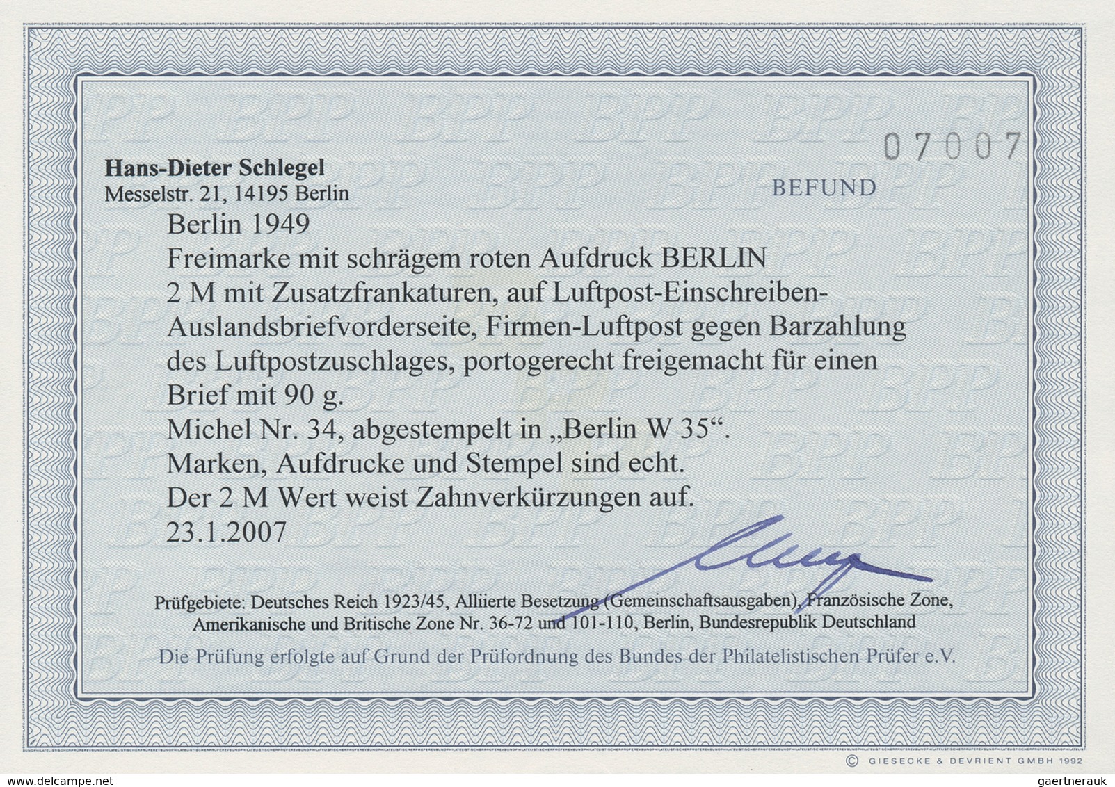 Berlin: 2 DM Mit 15 U. 60 Pf. Rotaufdruck Zusammen Auf Vorderseite Eines Lp-Auslands-R-Bf. 90 Gr. Ab - Storia Postale