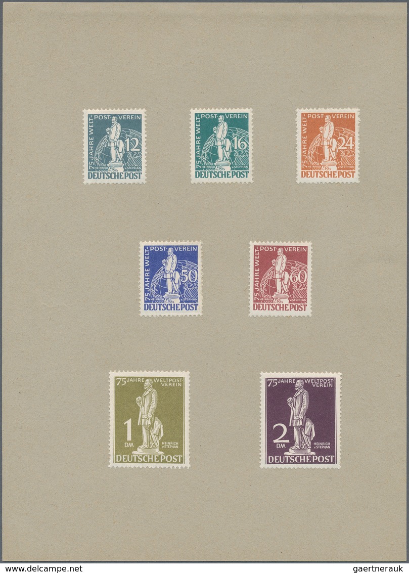Berlin: 1949, Ankündigungskarton Mit Aufgeklebten Originalmarken In Leicht Abweichenden Intensiveren - Storia Postale
