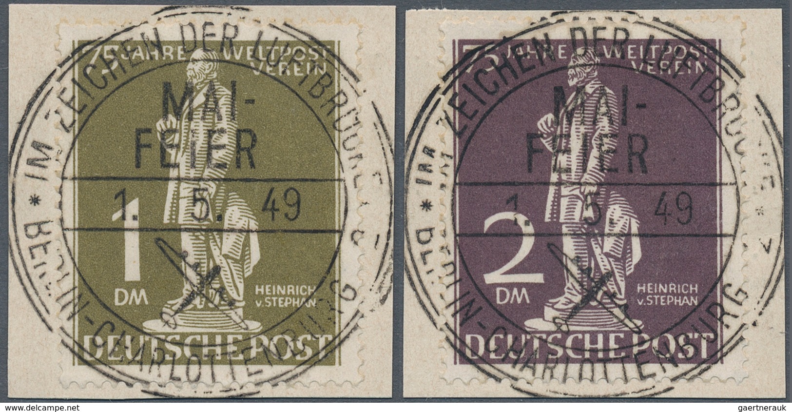 Berlin: 1949, Stephan 1 DM Und 2 DM, Glasklar Und Genau Mittig Gestempelt In Einwandfreier Qualität - Storia Postale