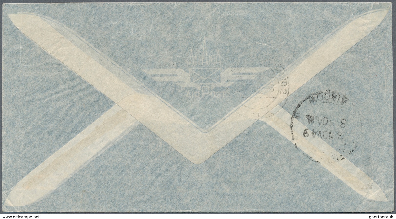 Berlin: 1949: Luftpostumschlag Firma BAMAG Als FIRMENLUFTPOST Übersee Tarif II 14g ( 30 + 2 X 50 LP - Storia Postale