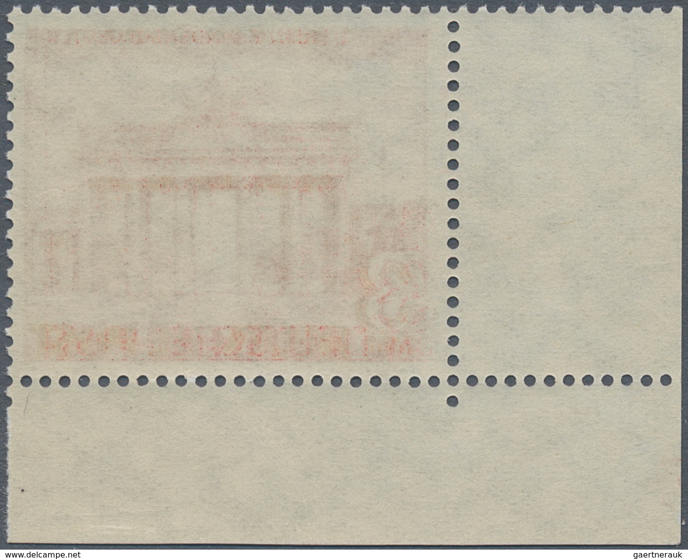 Berlin: 1949, 3,- Mark BAUTEN I, Als Postfrisches Eckrandstück Unten Links Mit Vollständiger (!) Pla - Brieven En Documenten