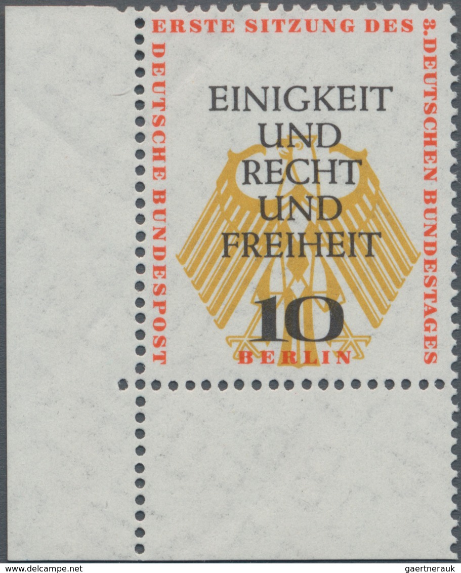 Berlin: 1957 'Bundestag' 10 Pf. Aus Der Linken, Unteren Bogenecke Mit Deutlicher, Senkrechter Passer - Storia Postale