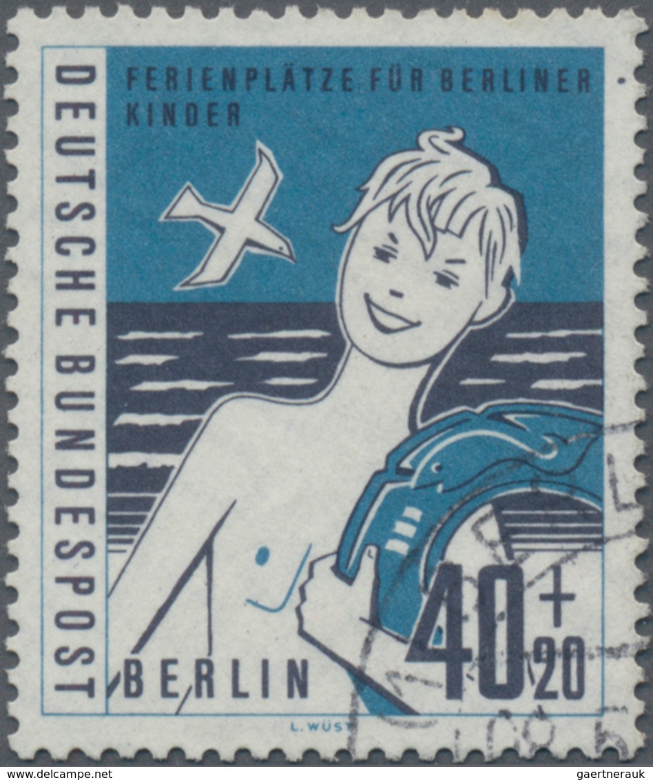 Berlin: 1960, Ferienplätze Für Berliner Kinder 40 (Pf) + 20 (Pf) Ohne Die Farbe HELLBLAU, äußerst Se - Storia Postale