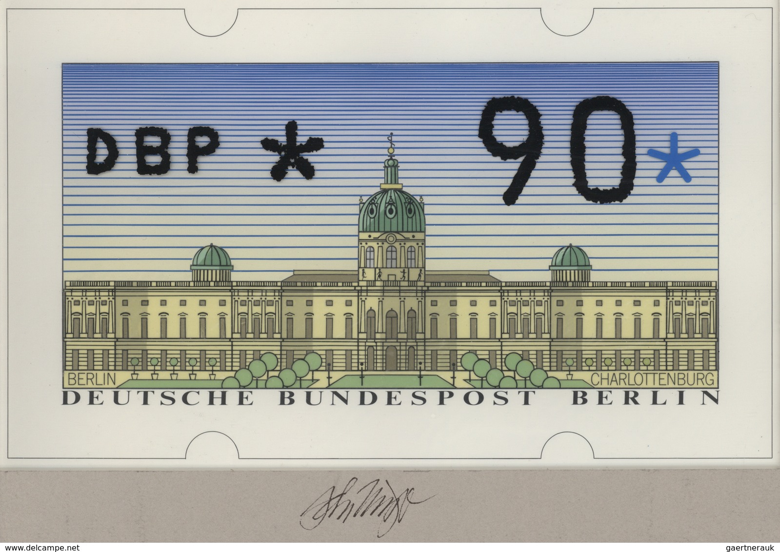 Berlin: 1987, Original-Künstlerentwurf (26,5x16) Von Prof. H.Schillinger Zur Automatenmarken-Ausgabe - Storia Postale