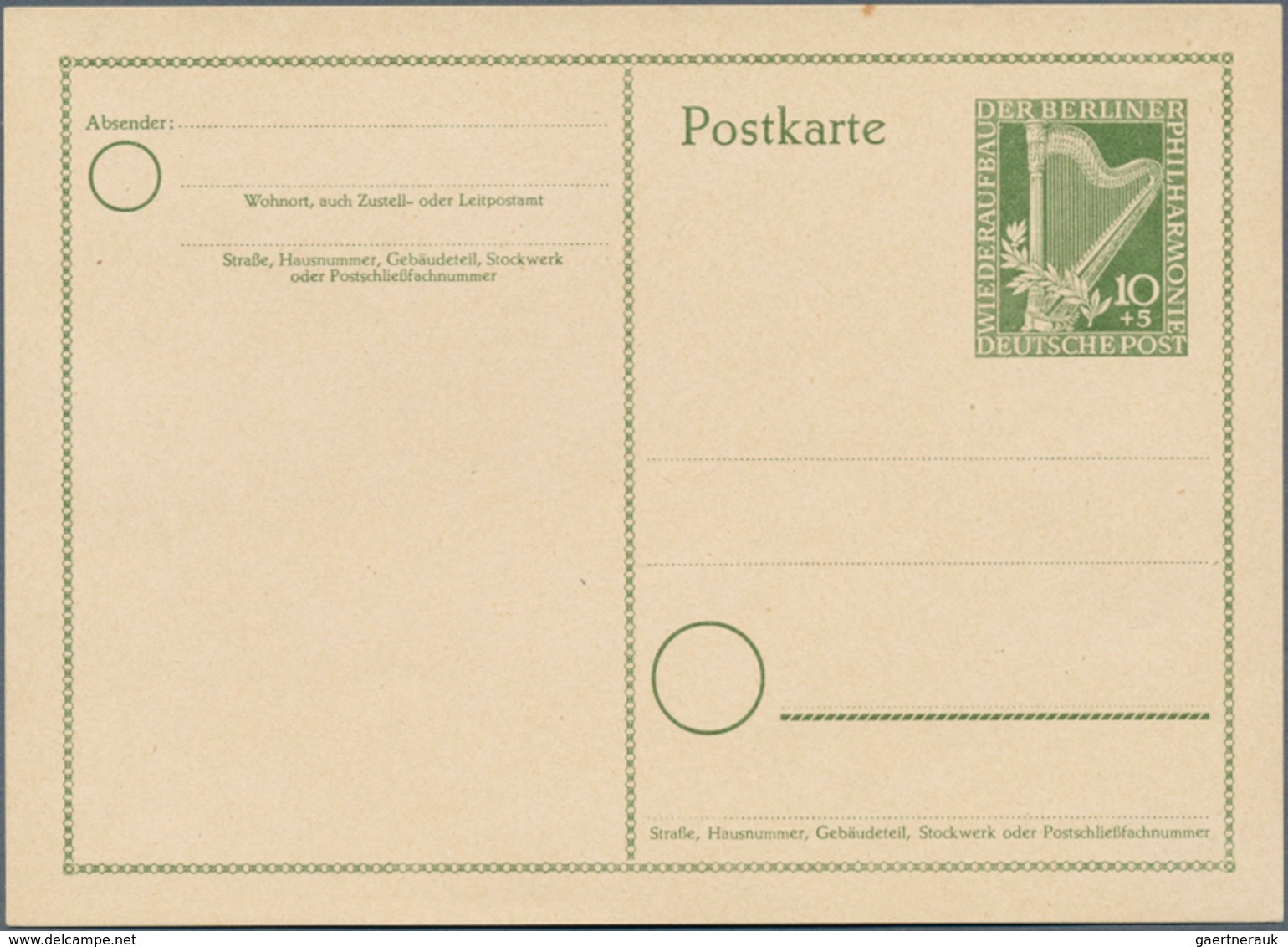 Berlin - Ganzsachen: 1951. Set Der Beiden Sonder-Postkarten 10+5 Pf Philharmonie, 1x Mit Zudruck Vs. - Andere & Zonder Classificatie