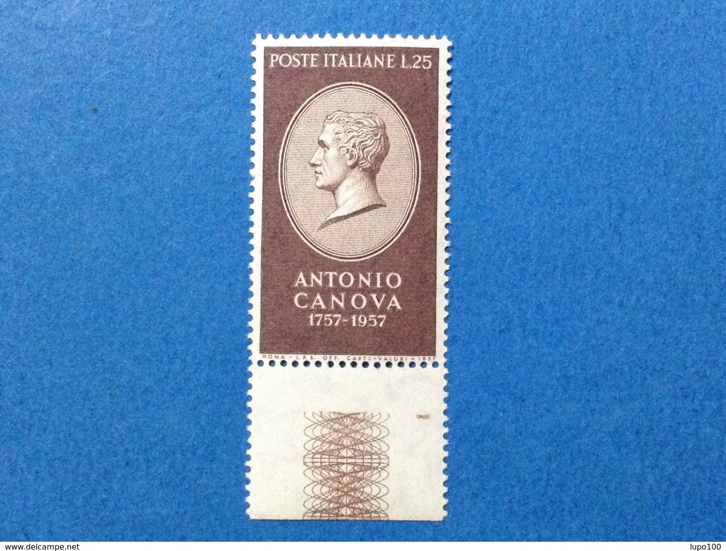 1957 ITALIA ANTONIO CANOVA 25 L FRANCOBOLLO NUOVO STAMP NEW MNH** - 1946-60: Mint/hinged