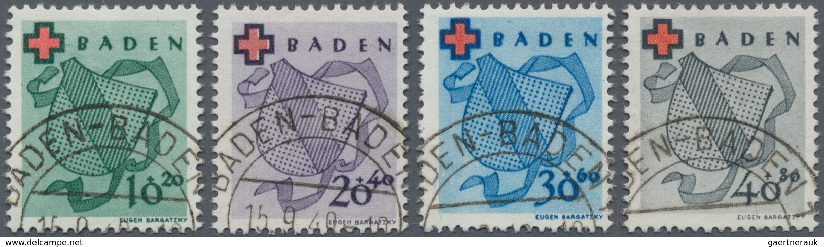 Französische Zone - Baden: 1949, „Deutsches Rotes Kreuz”, Ausgesucht Schön Gestempelter Luxus-Satz, - Andere & Zonder Classificatie