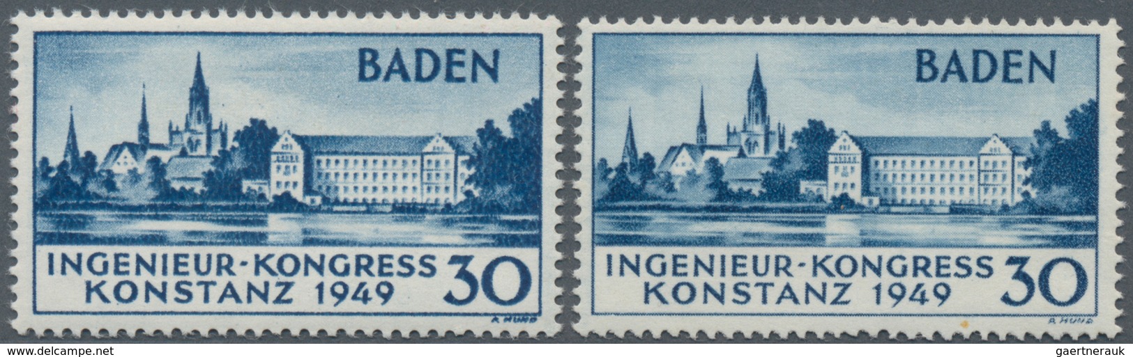 Französische Zone - Baden: 1949, 30 Pfg. „Europäischer Ingenieur-Kongress, Konstanz“ In 1. Und 2 Auf - Andere & Zonder Classificatie