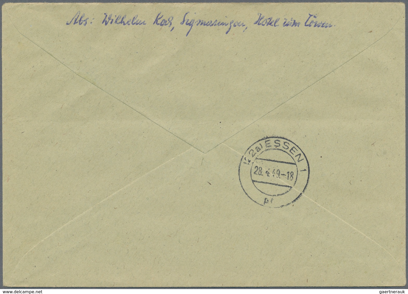 Französische Zone - Württemberg: 1949, Rotes Kreuz Vier Werte Auf Zwei R-Briefen Einmal Mit Zusatzfr - Sonstige & Ohne Zuordnung
