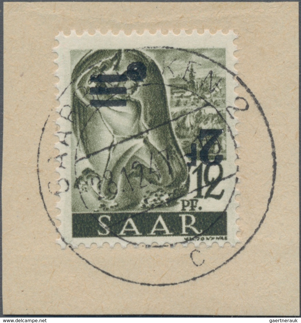 Saarland (1947/56): 1947, Freimarke 2 F Auf 12 Pfg. Mit Kopfstehendem Aufdruck, Zentrisch Klar Entwe - Covers & Documents