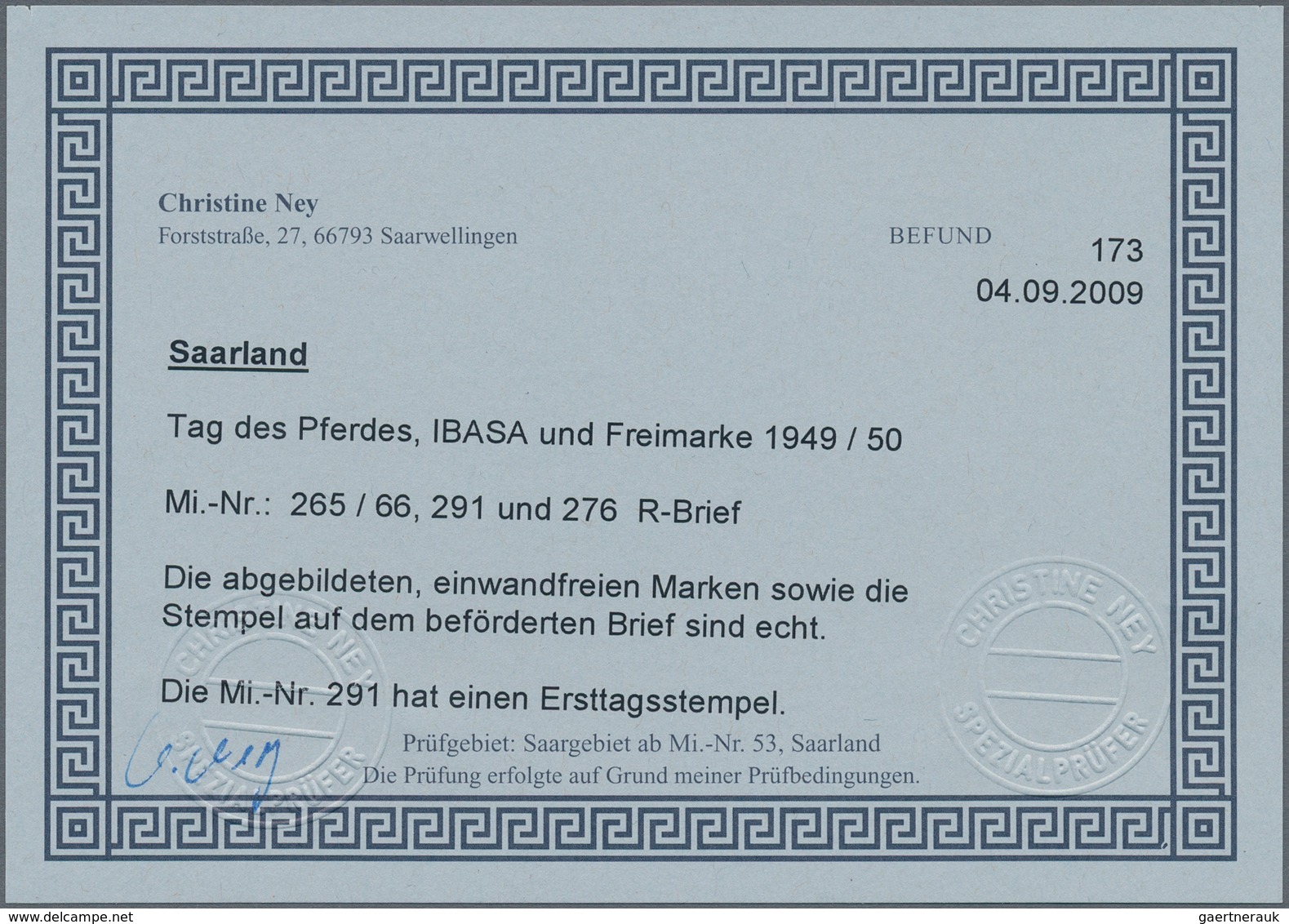 Saarland (1947/56): 1950, 15 + 5 Fr. "Briefmarkenausstellung IBASA" Und Zusatzfrankatur Auf R-Brief, - Brieven En Documenten