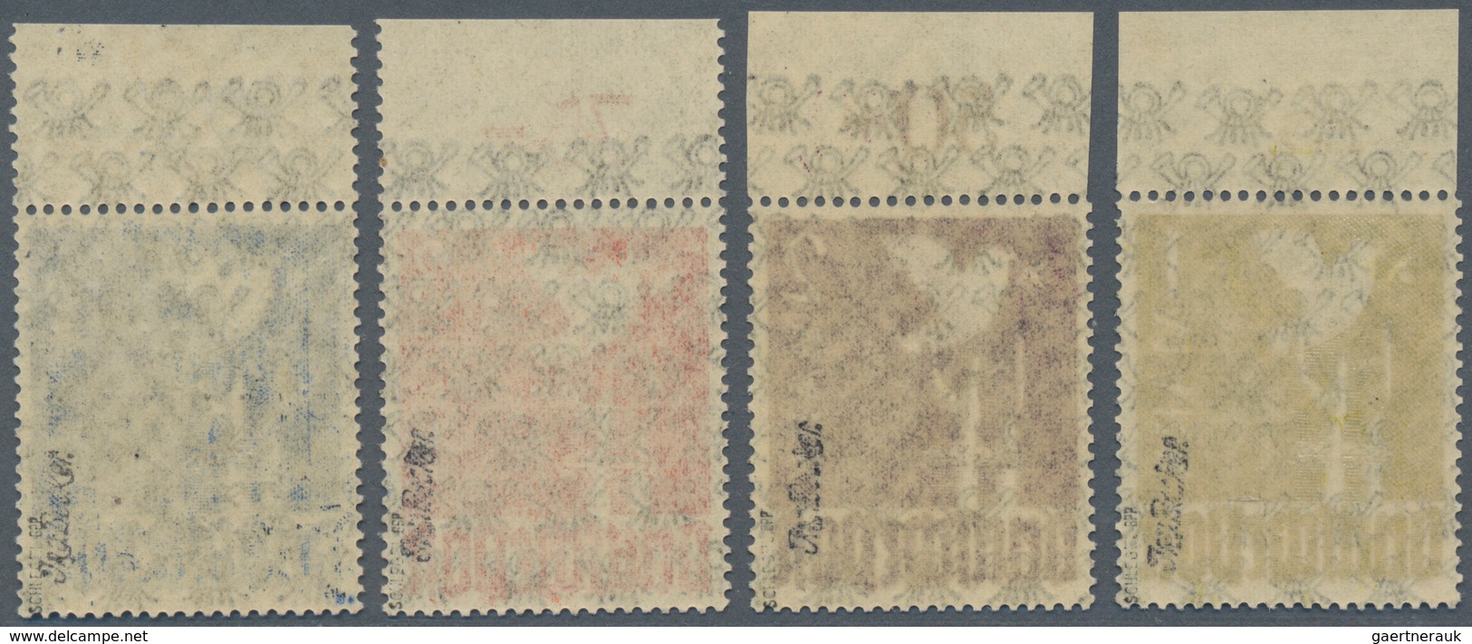 Bizone: 1948, 1 Mark Bis 5 Mark Friedenstaube Mit Netzaufdruck Vom Oberrand Postfrisch In Einwandfre - Andere & Zonder Classificatie