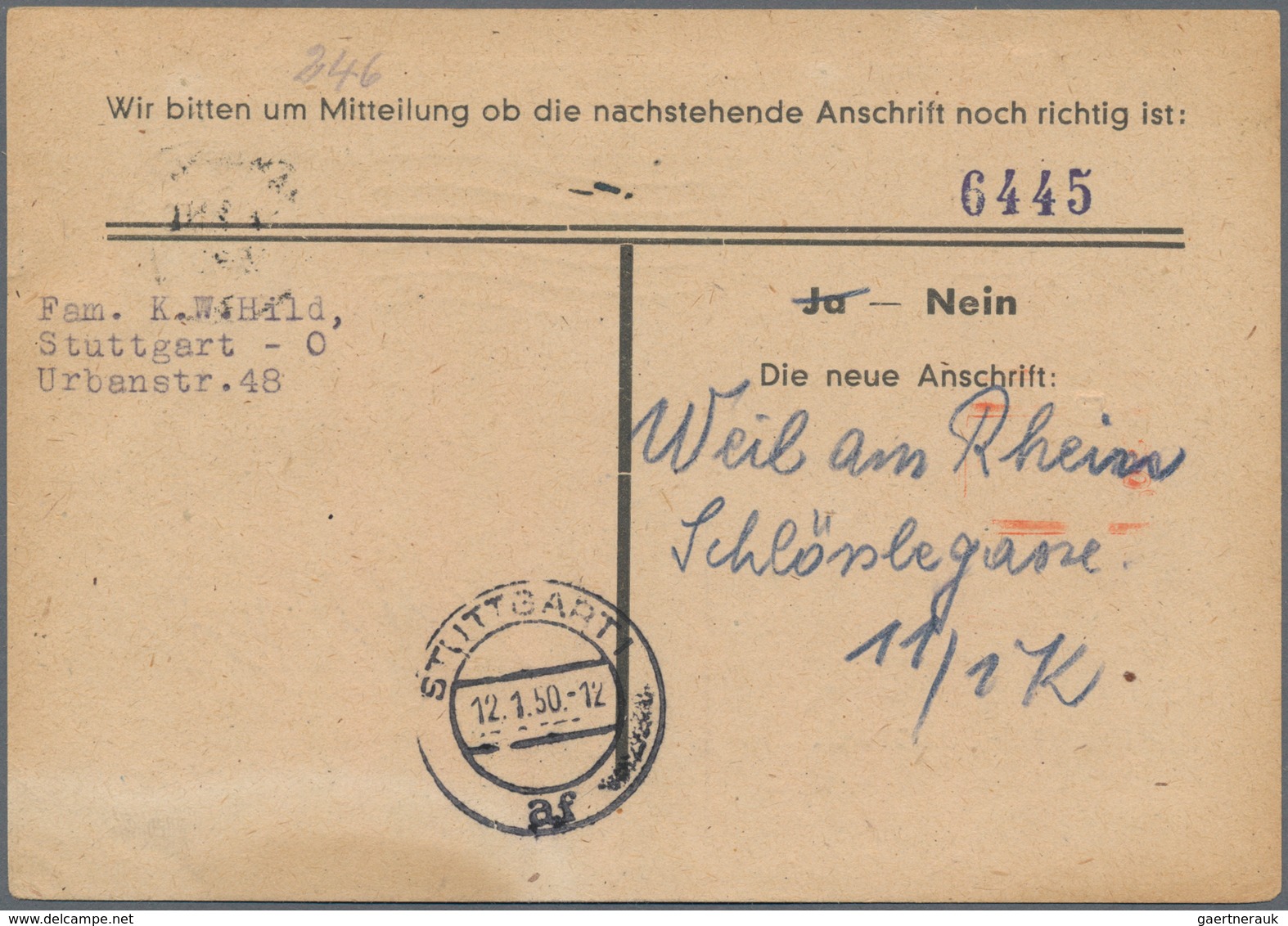 Bizone: 1949, 4 Pf Bauten, Eng Gezähnt, Zusammen Mit 1 Pf Postfreistempel, Portogerecht Auf Anschrif - Andere & Zonder Classificatie