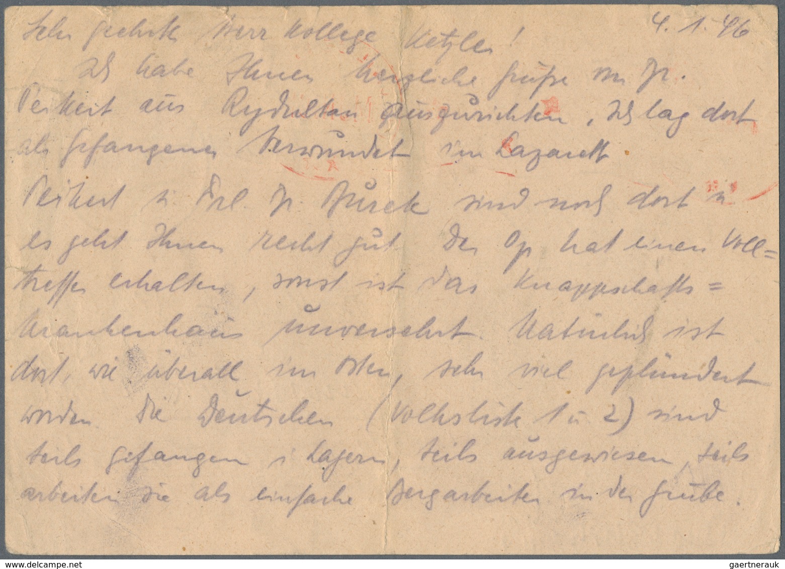 Bizone - Ganzsachen: 1946, 6 Pf Violett 'AM-Post' Ganzsachenkarte Aus NEUENMARKT, 5.1.46, Nach Innsb - Andere & Zonder Classificatie