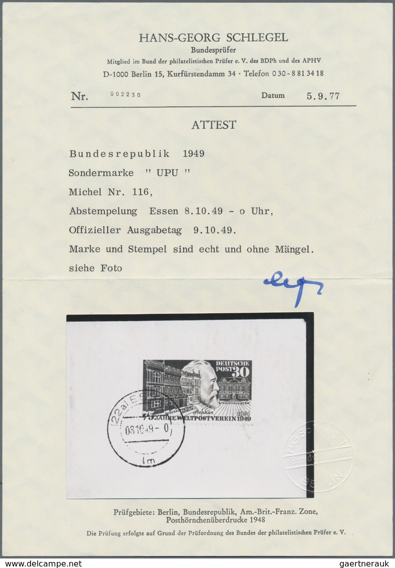 Bundesrepublik Deutschland: 1949, 30 Pfg. UPU Auf Blanko-Vorersttagsbrief "(22a) ESSEN 1 08.10.49 - - Brieven En Documenten