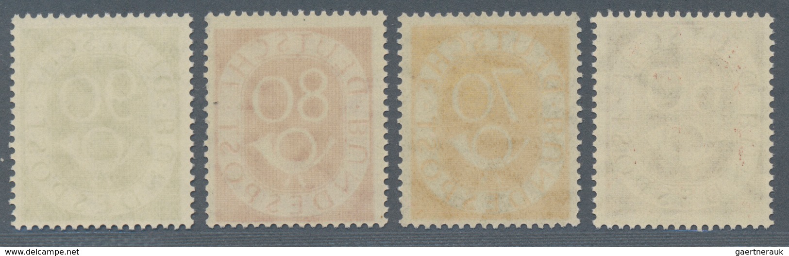 Bundesrepublik Deutschland: 1951, 2 Pf Bis 90 Pf Posthornsatz Postfrisch Komplett In Normaler Bis üb - Storia Postale