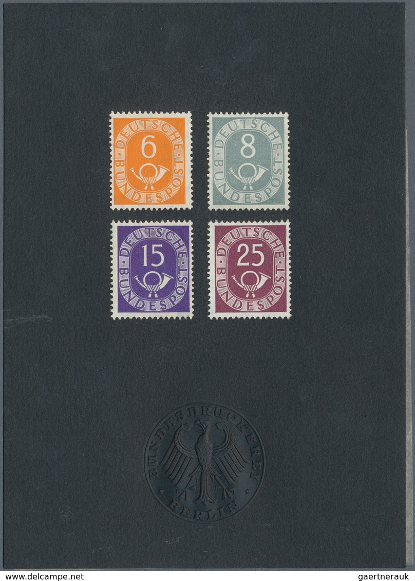 Bundesrepublik Deutschland: 1951, Posthorn 6 Pfg., 8 Pfg. 15 Pfg. Und 25 Pfg. Auf Schwarzem Ankündig - Storia Postale