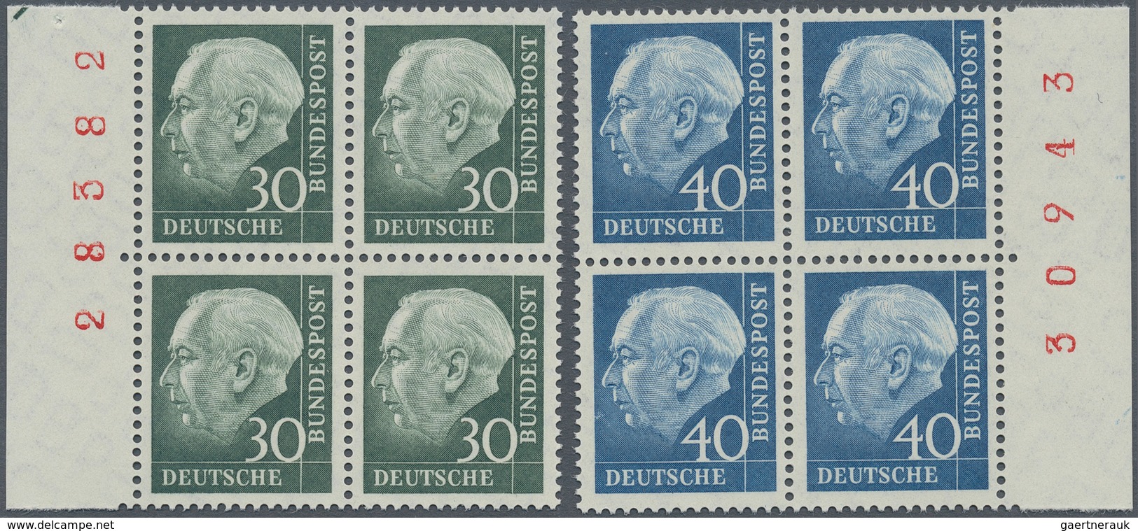 Bundesrepublik Deutschland: 1960, Freimarken Heuss Lumogen, Kompletter Satz Von 8 Werten Je Im Luxus - Brieven En Documenten