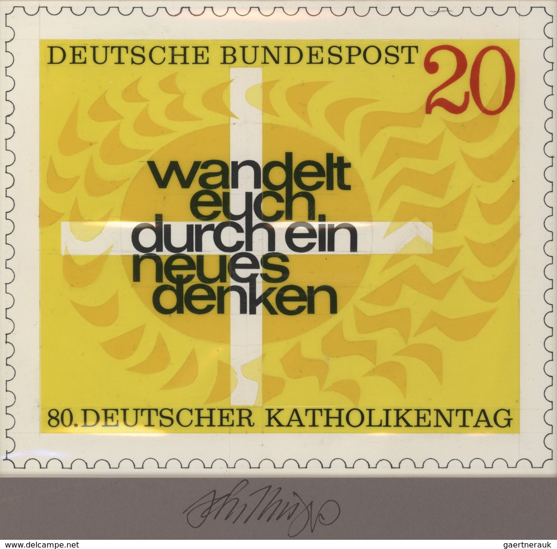 Bundesrepublik Deutschland: 1964, Nicht Angenommener Künstlerentwurf (20,5x17) Von Prof. H.Schilling - Brieven En Documenten