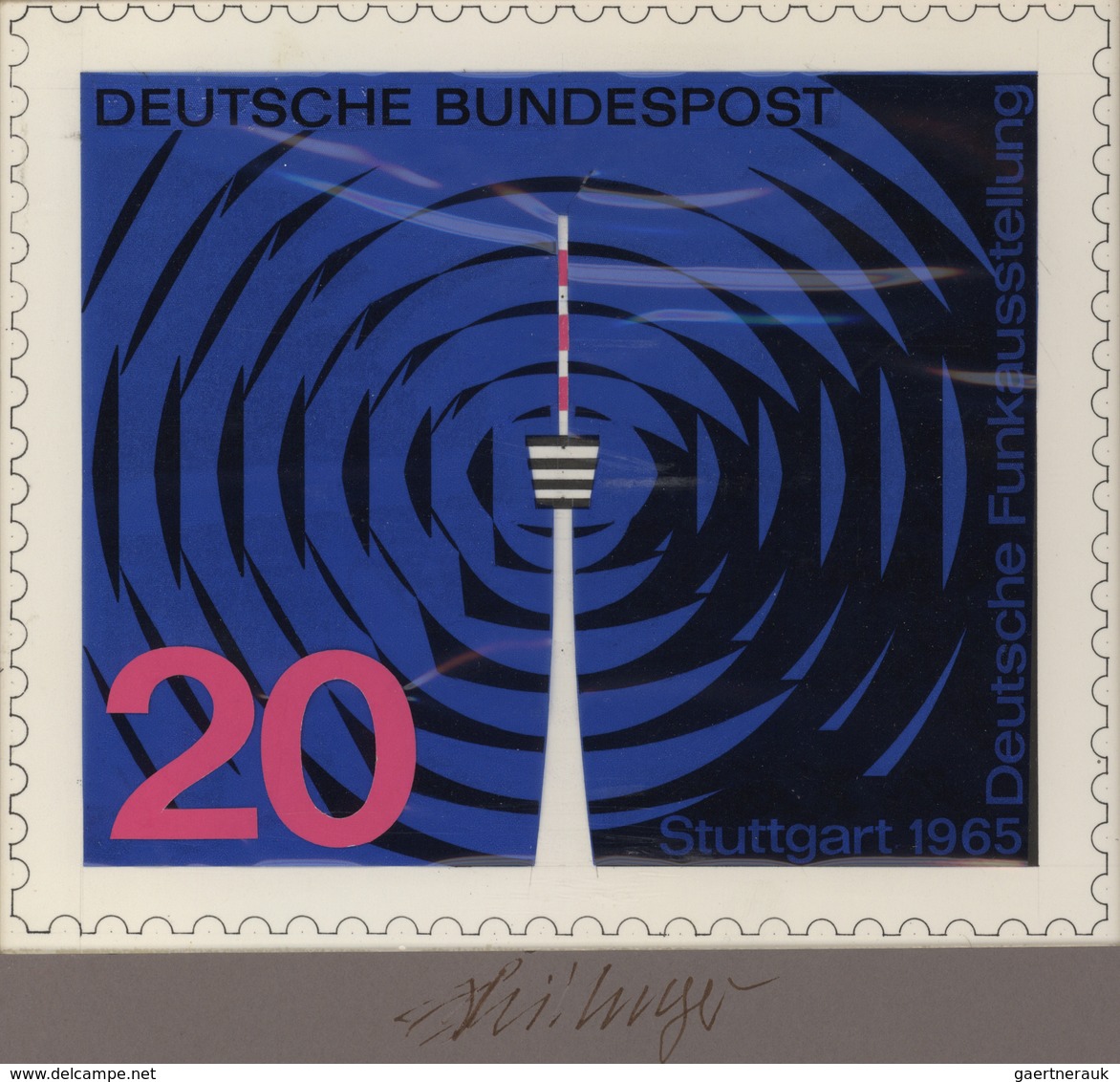 Bundesrepublik Deutschland: 1965, Original-Künstlerentwurf (20x17) Von Prof. H.Schillinger Zur Sonde - Brieven En Documenten