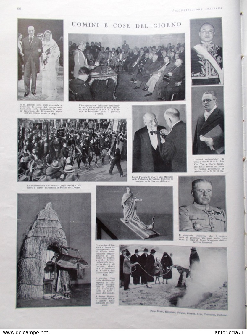 L'Illustrazione Italiana 27 Gennaio 1935 Serafin Firdusi Chirurgia Estetica Saar - Altri & Non Classificati