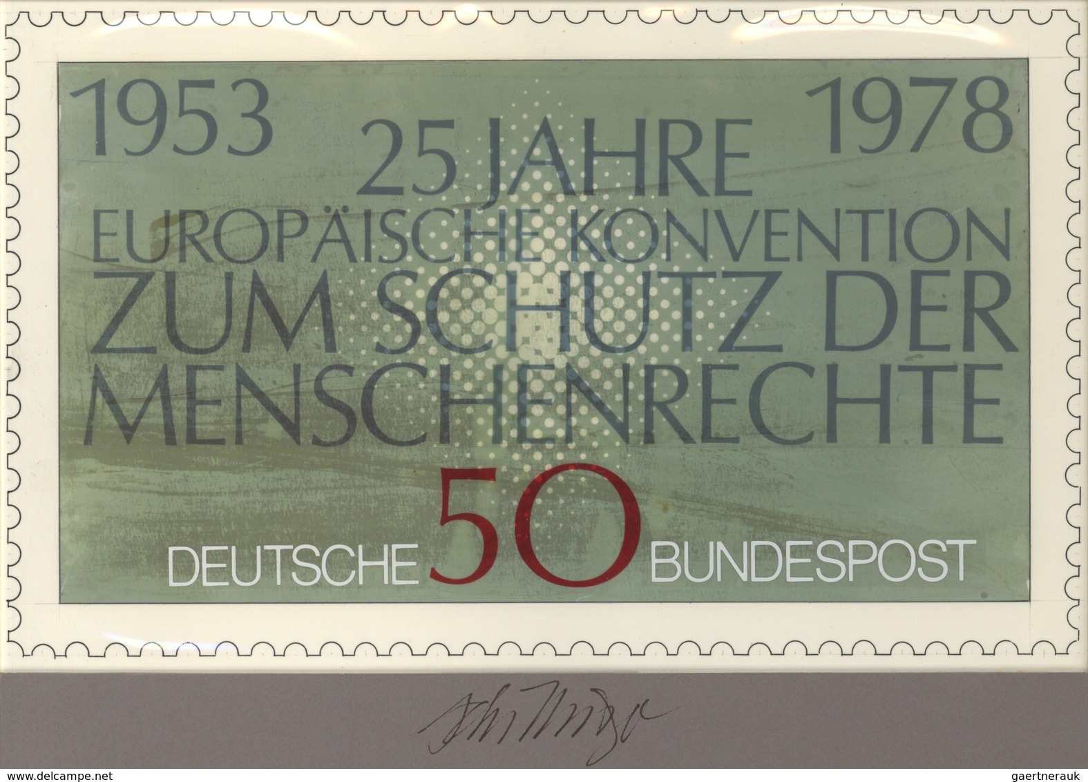 Bundesrepublik Deutschland: 1978, Nicht Angenommener Künstlerentwurf (16x26,5) Von Prof. H.Schilling - Brieven En Documenten