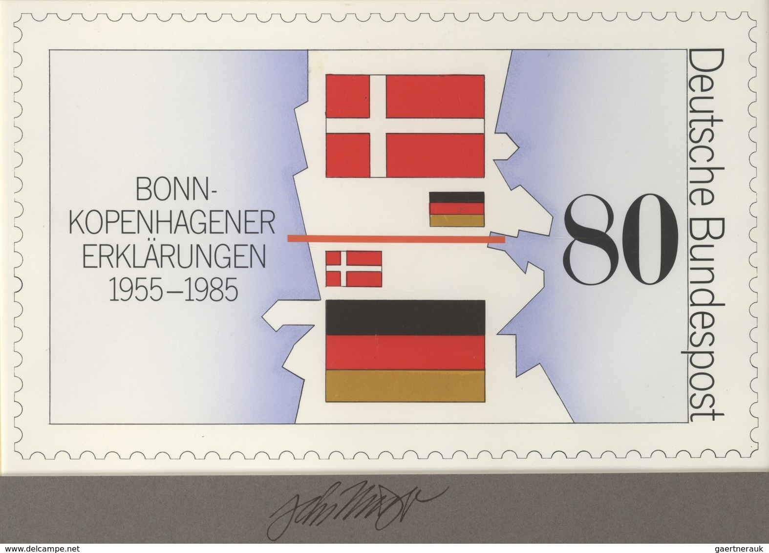 Bundesrepublik Deutschland: 1985, Nicht Angenommener Künstlerentwurf (26,6x16,5) Von Prof. H.Schilli - Brieven En Documenten