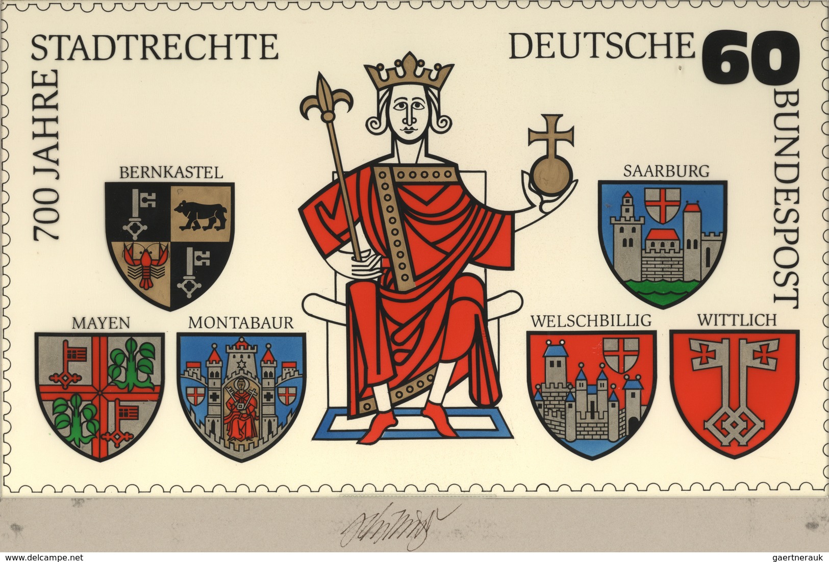 Bundesrepublik Deutschland: 1991, Nicht Angenommener Künstlerentwurf (33x20) Von Prof. H.Schillinger - Brieven En Documenten