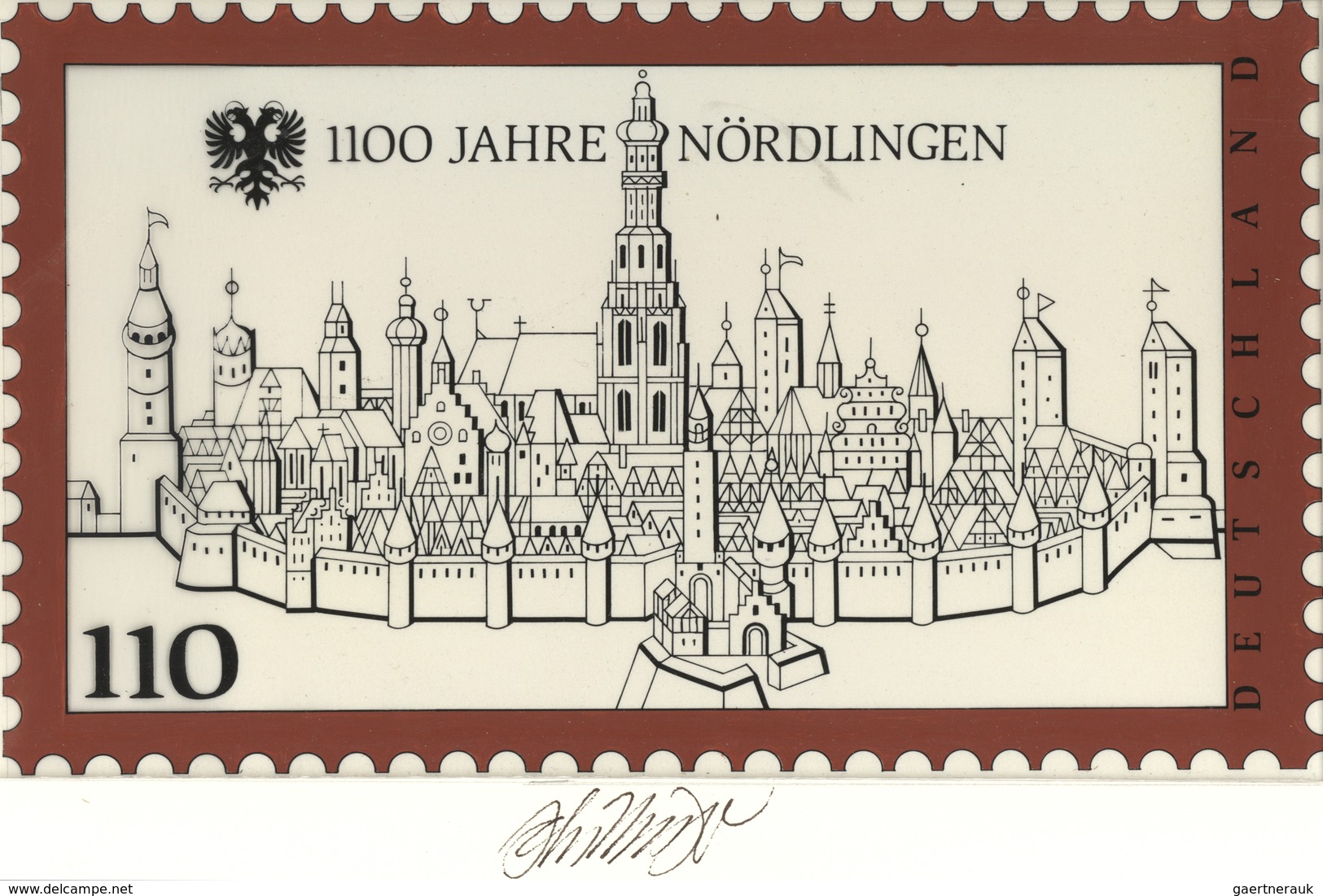 Bundesrepublik Deutschland: 1998, Nicht Angenommener Künstlerentwurf (26x16) Von Prof. H.Schillinger - Brieven En Documenten
