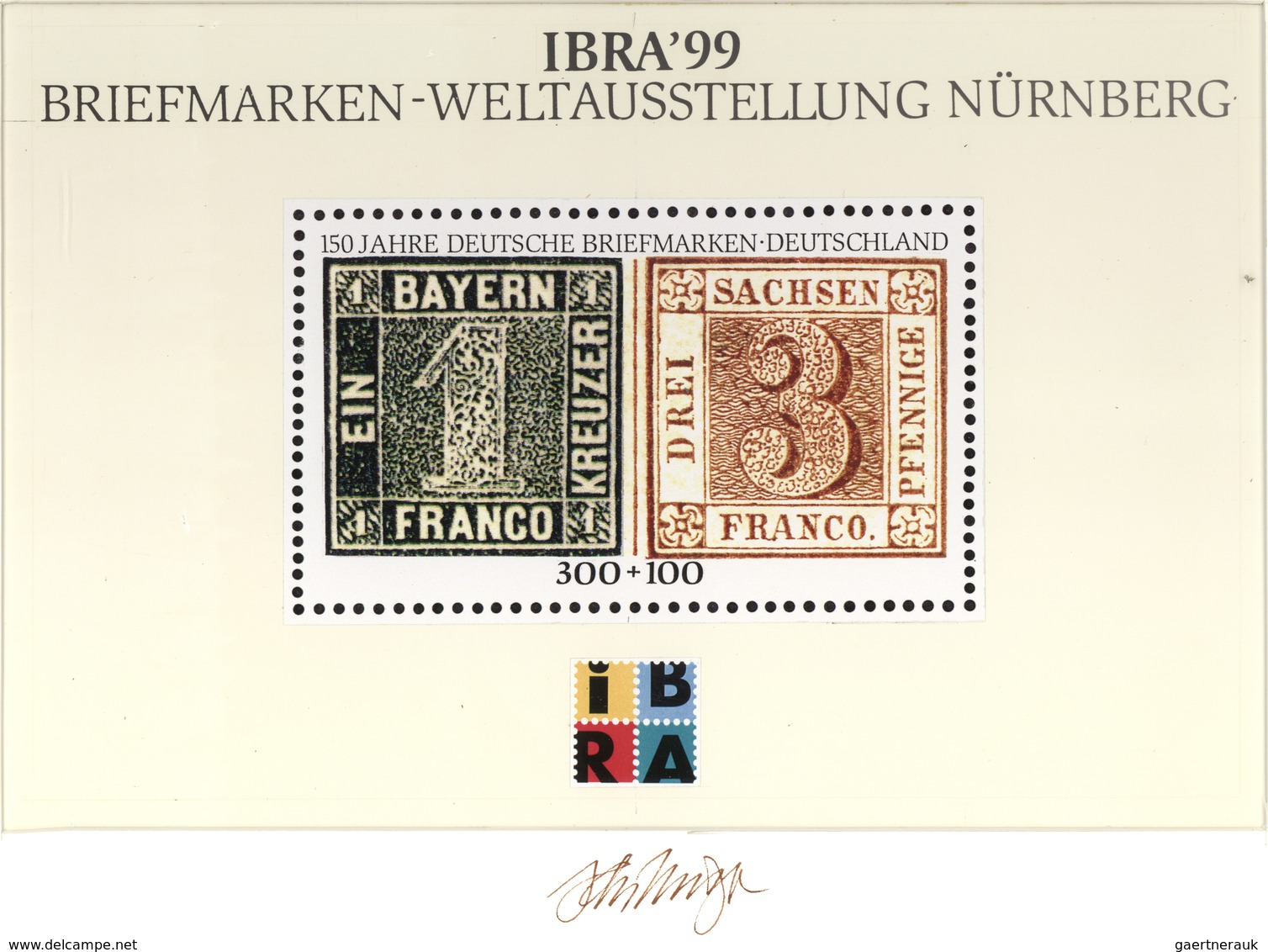 Bundesrepublik Deutschland: 1999, Nicht Angenommener Künstlerentwurf (31x20,5) Von Prof. H.Schilling - Brieven En Documenten